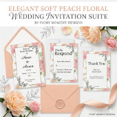 Soft Peach Spring Garden Wedding Menu