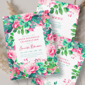 Lente Zomer Waterverf Bloemen 80ste Verjaardag Spandoek