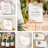 Fresh Floral Bridal Shower Bedankkaart