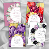 Lente rood gele tulpen Waterverf Vrijgezellenfeest Kaart