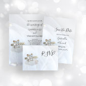 Square Diamond Ring Crystal Rehearsal Dinner Kaart