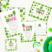 Twee gelukkige shamrocks 2e verjaardag St. Patrick Briefkaart