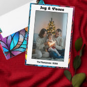 Glas-in-lood Kerstfeestje Kaart (Personaliseer de collectie van deze zelfstandige maker.)