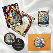 Liefhebbers Tarot Glas in lood stijl Europese brui Kaart