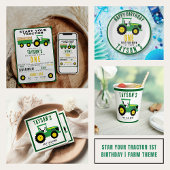 Start uw tractor 1e verjaardag | Boerderij Thema Papieren Bordje