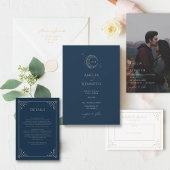 Stardust Monogram en foto bruiloft uitnodigingen