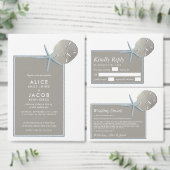 Starfish and Sand Dollar - Beach Weddenschap RSVP Kaartje (Personaliseer de collectie van deze zelfstandige maker.)