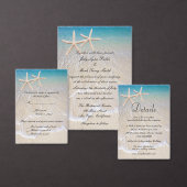 Starfish strand bruiloft programma fans handwaaier (Personaliseer de collectie van deze zelfstandige maker.)