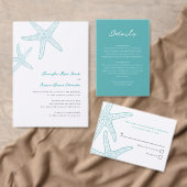 Turquoise Starfish Tafelnummer Kaarten (Personaliseer de collectie van deze zelfstandige maker.)