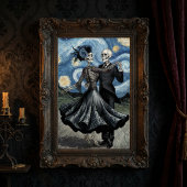 Tot de Dood Skelet Van Gogh Gotische Bruiloft  Etiket
