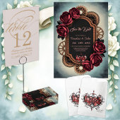Steampunk Lijst met Red Roses en Gears Bedankdoosjes