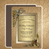 Goudschrift Steampunk op lederen inspiratie Folie Uitnodiging