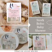 Stork Boho Baby shower Speciale Levering Sprinkle Kaart