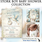 Speciale Levering Blauw  Ooievaar Baby shower Servet