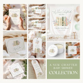 Storybook Baby Shower A New Chapter Favor Vierkante Sticker