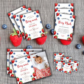 Aardbei Berry First Girl 1e verjaardag Spandoek