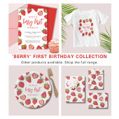 Meisjes Berry Eerste aardbei 1e verjaardagsfeest Spandoek