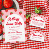 Berry Sweet Baby shower Hoe groot is mama buik Informatiekaartje