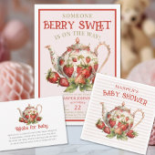 Berry Sweet Strawberry Baby shower Uitnodiging