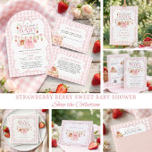 Roze Gingham Baby Shower Retouradres Etiket