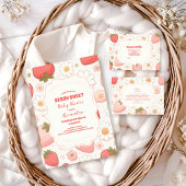 Strawberry Berry Sweet Baby shower Diapper Raffle Informatiekaartje
