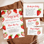 Verzoek om het Baby shower van aardbeienboekje Informatiekaartje