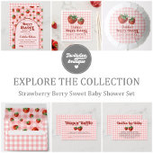 Aardbei Berry Sweet Baby shower Book Request Reque Informatiekaartje