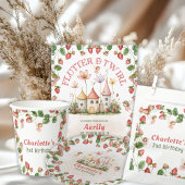 Strawberry enchanted fairy garden birthday servet