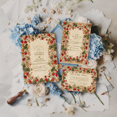 Vintage Strawberry Garden Wedding Bedankkaart