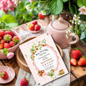 Aardbeimuis Baby shower-dank u kaart Ronde Sticker