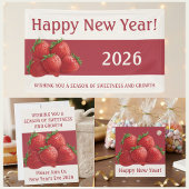 Strawberry New Year's Eve Sweet Papieren Bordje