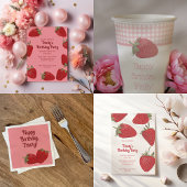 Rijpe Rode Aardbeien Custom Party Kaart