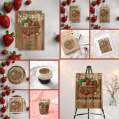 Aardbei Sweet Basket Baby shower Informatiekaartje