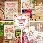 Aardbei Stampede Verjaardagsfeest Voedselborden Poster