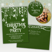 Green String Lights Kerstfeest Sparkling Wijnetiket