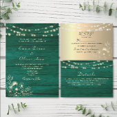Rustic Emerald Green Wedding Programmakaart