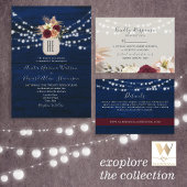 Rustic Navy String Lights Tafelnummer