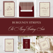 Ivory & Burgundy Stripes Bridesmaid Proposal Card Kaart