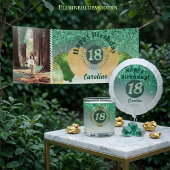 18e Verjaardagsfeest Green Glitter Plaatskaartje