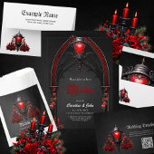 Verbluffende rode rozen en poortontwerp kaart