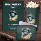 Prachtige vrouw met een prachtige suiker schedel m bureaumat