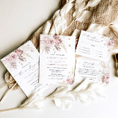 Elegant Dusty Roos Floral Save the Date Kaart