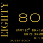 Aangepaste 80e verjaardag Moderne chique zwart gou Pokerkaarten