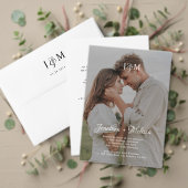 Modern Elegant Script Overlay Foto Bruiloft Wijn Etiket (Personaliseer deze collectie van deze onafhankelijke maker. Test)