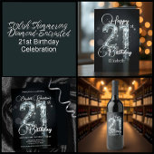 Weelderige Sparkling Diamond-Encrusted 21ste verja Kaart