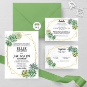 Stijlvolle Succulent bruiloft uitnodiging