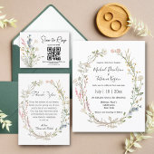 modern save the date qr code wildbloemen magnet