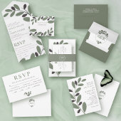 Olijftak Mediterrane charme groene bruiloft RSVP Kaartje