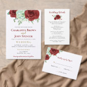 succulent burgundy gold floral bruiloft rsvp uitnodiging briefkaart (Personaliseer de collectie van deze zelfstandige maker.)