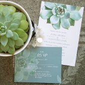 Driftwood Succulent Cactus Bruiloft Save the Date Aankondigingskaart